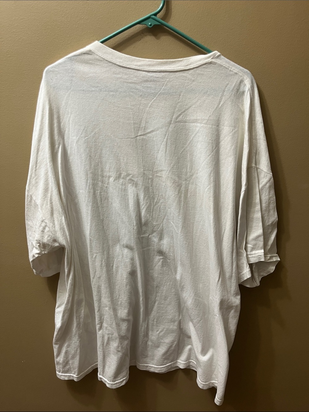 Gildan White Short-Sleeve Tee with Black Graphic and Red Text - Picture 3 of 3